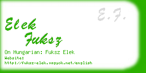 elek fuksz business card